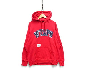 WTAPS ダブルタップス 20AW DAWN. DESIGN HOODED SWEATSHIRT. COPO ロゴスウェットパーカー 赤 サイズ3 正規品 / 29050