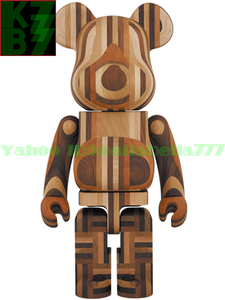 【玩具模型】Medicom Toy 25周年開催記念商品 Be@rbrick カリモク 寄木 1000％ Bearbrick メディコムベアブリック★高さ70ｃｍ、正規品 T45