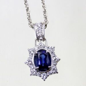 ◎中古美品◎プラチナ　サファイア　1.16ｃｔ　ダイヤ　0.67ｃｔ　ペンダント付ネックレス