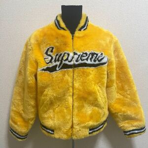 【1,000円〜】Supreme シュプリーム 20SS Faux Fur Varsity Jacket フェイクファー バーシティ ジャケット イエロー M