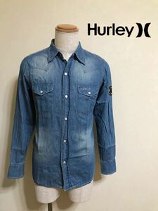 Hurley ハーレー ウエスタン シャツ トップス サイズS 長袖 インディゴ ブルー