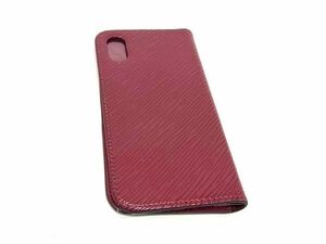 ■美品■ LOUIS VUITTON ルイヴィトン BC4138 エピ フォリオ iPhoneX/XS対応 アイフォンケース スマホケース ワインレッド系 BL4763