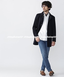 未使用 nano・universe ×NOBILIA社 “half Bal collar coat” ハーフステンカラーコート S ナノユニバース