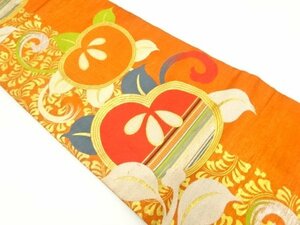 ys6840069; 宗sou 橘模様織り出し名古屋帯(材料)【アンティーク】【着】