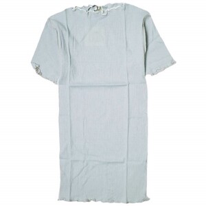 新品 BASERANGE ベースレンジ ポルトガル製 VEIN TEE ヴェインTシャツ コットンリブカットソー S ASIE BLUE 半袖 ベビーロック g19728