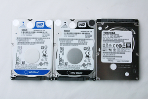 送料無料！500GB 3台セット WesternDigital製 WD5000LPCX LPLX / 東芝製 MQ01ABF050 【S・M・A・R・T正常 動作確認済】