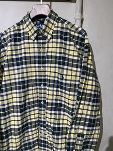 【即決】ralph lauren ラルフローレン BIG SHIRT 長袖 ボタンダウン シャツ 胸ポニー ビッグシャツ マドラスチェック M 古着