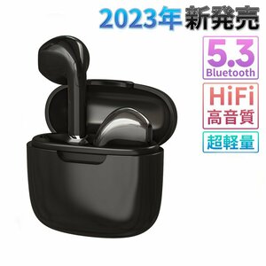 ワイヤレスイヤホン iPhone Android対応 Bluetooth5.3 HiFi 高音質 CSV8.0 防水 超軽量 自動接続 省工ネ イヤホン ブラック