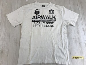 AIR WALK エアーウォーク メンズ ロゴプリント コットン 半袖Tシャツ L 白