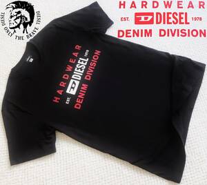 新品★ディーゼル DIESEL★大きいサイズ★ブラック グラフィック Tシャツ★ホワイト レッド ロゴ プリント 黒 白 赤 2XL☆305