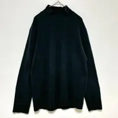 ユニクロ◆ ヒートテックフリースモックネックTシャツ(L)保温性 温か ブラック