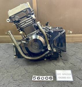 【送料無料!!】 [UY 56006]カワサキ KAWASAKI GPX250R EX250E-014 2702km美車両外し!! エンジン本体