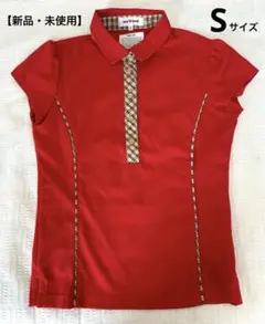【新品・未使用】JUN ROPE ポロシャツ 赤　チェック柄　S  ゴルフウェア