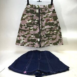 【中古/現状品/CH】２点セット デニムスカート 子供服 台形スカート ひざ丈 スカート 女の子 160　IM0912