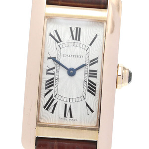 カルティエ CARTIER W2607456 タンクアメリカンSM K18PG クォーツ レディース 内箱・保証書付き_844756