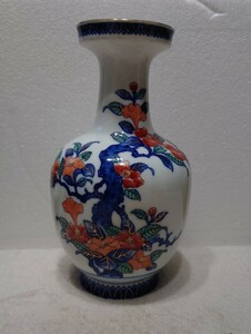 有田 鍋島焼 市川哲山造 花瓶 28cm