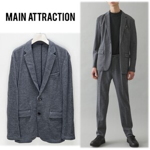 《MAIN ATTRACTION メインアトラクション》新品 定価18,700円 リラックス感 柔らかい風合い スーパー100 2Bウールジャケット XL S0525