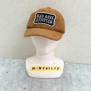 AZUL by moussy アズールバイマウジー レディース ワッペン付き もこもこ生地 キャップ帽 FREE キャメル ポリエステル