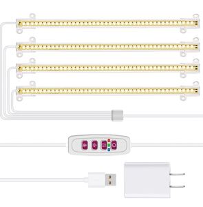 植物育成ライト LED育成ライト 168個 1セット4本 フルスペクトル 植物ライト 5段階調光 室内栽培 家庭菜園 園芸用品