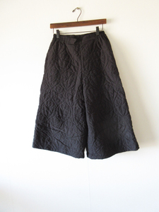 2023AW marble SUD / マーブルシュッド tulip quilt キュロット F BLACK / キルティング ロングキュロット パンツ