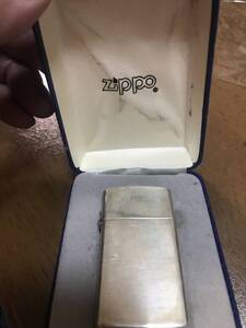 zippo ジッポ スターリング　2000年製　スリムタイプ　ケース付き　現状渡し　