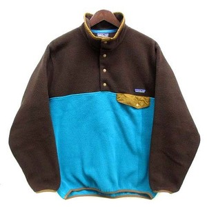 パタゴニア Patagonia シンチラ スナップT フリース プルオーバー ジャケット 25450 FA14 ブラウン ターコイズブルー 茶 青 S メンズ