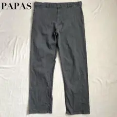 PAPAS パパス 先染めブラックデニムパンツ ストレッチジーンズ XL