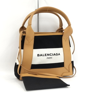 BALENCIAGA ネイビーカバスXS 2WAYショルダーバッグ キャンバス モノトーン 390346