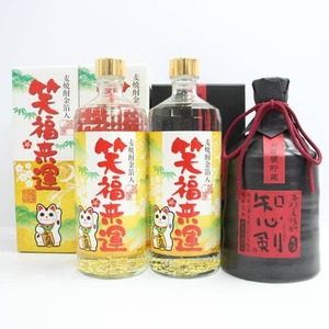 1円~【3本セット】麦焼酎各種（笑福来運 25度 720ml 等）N24J040072