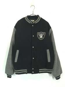 古着 80s USA製 NFL Las Vegas Raiders レイダース オール ウール スタジャン ジャケット L 古着