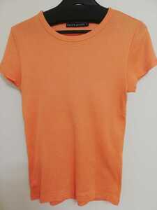 美品～ラルフローレンRalph lauren 　半袖トップス　オレンジ色　同色ロゴ付き　綿100%　　わずかの着用 