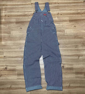 USA正規品 「W38/L30」 Dickies ディッキーズ BIB OVERALL オーバーオール ヒッコリーストライプ (HS) ストリート チカーノ ペインター