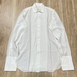 【送料360円】激レア 60s ビンテージ SAKS FIFTH AVENUE ドレスシャツ 長袖 白 ホワイト ヴィンテージ サイズ52 メンズ 古着 R-4377