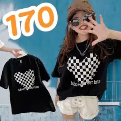 プリントTシャツハートがかわいい！韓国ファッションTシャツ!