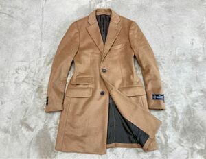 極美品！ビームス【B:MING by BEAMS】カシミヤ×アンゴラ混「Vallombrosa (バロムブローサ)」チェスターフィールドコート Dベージュ/S