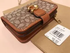 新品coach タビー ミディアム ウォレット マイクロ シグネチャージャカード