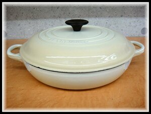 65501ST Le Creuset ルクルーゼ ビュッフェ キャセロール 26cm 2.2L 両手鍋 グラナイトクリーム 内寸φ26×H4.5cm IH/ガス火/オーブン対応