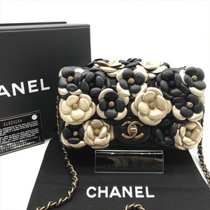 展示品 CHANEL シャネル ココマーク ミニ マトラッセ カメリア ラムスキン ターンロック チェーン ショルダー バッグ ブラック a3587