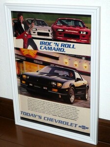 1985年 USA 洋書雑誌広告 額装品 Chevrolet Camaro IROC-Z シボレー カマロ アイロック (A4size) /検索用 店舗 ガレージ 看板 ディスプレイ