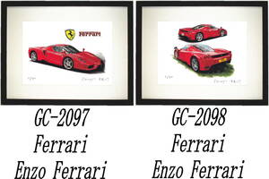 GC-2097エンツォフェラーリ・GC-2098 Enzo Ferrari限定版画300部直筆サイン有額装済●作家 平右ヱ門 希望図柄をお選び下さい。
