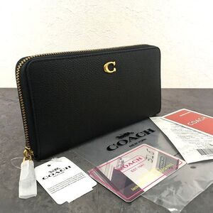 送料込み！ 未使用品 COACH ジップウォレット CC489 ブラック シンプル タグ付き 540