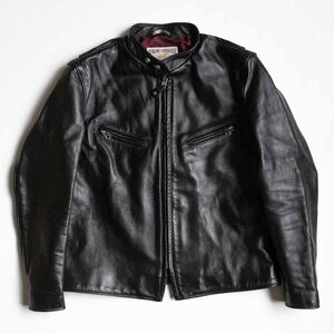 【美品/ビッグサイズ】SCHOTT【641XXH ホースハイド シングルライダースジャケット】44 レザー ブラック ショット 25010317