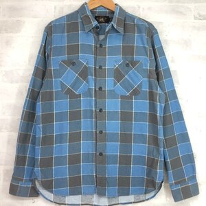 RRL RALPH LAUREN ダブルアールエル ラルフローレン チェック ネルシャツ 長袖シャツ SIZE: M ブルー MH632024073005