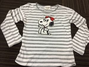 スヌーピー 女の子刺繍Tシャツ130