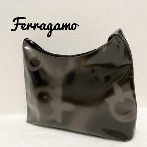 レアFerragamoフェラガモセミショルダーバッグトートバッググレー