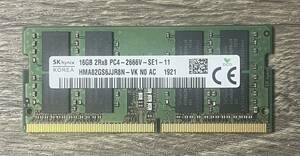 PCメモリ SKhynix 16GB DDR4 PC4-21300 PC4-2666V HMA82GS6JJR8N-VK