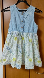 ワンピース 花柄 ノースリーブ 130 ノースリーブワンピース 女の子 女児 子供服 中古 キッズ チュニック