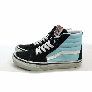 s■【6 1/2】バンズ/VANS V38-38 スケート ハイ 切り替え スニーカー■黒 水色/MENS/11【中古】