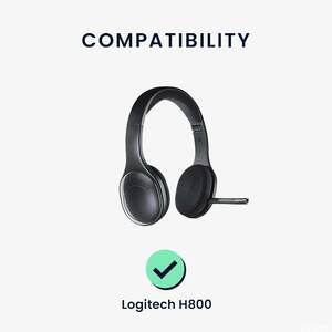 kwmobile 2x Logitech H800対応 交換用イヤーパッド - イヤークッション ヘッドホン 低反発 黒色