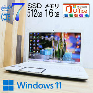 ★完動品 最上級4コアi7！新品SSD512GB メモリ16GB★T552/58HW Core i7-3630QM Webカメラ Win11 MS Office2019 Home&Business★P71745